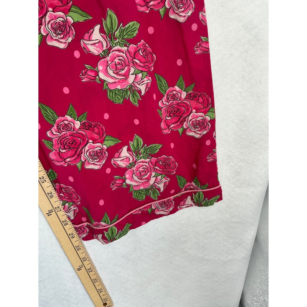 Mahogany Pajama Set Women XL Pink Floral Polka Dot 100% Cotton Long Sleeve Pants - Picture 11 of 12